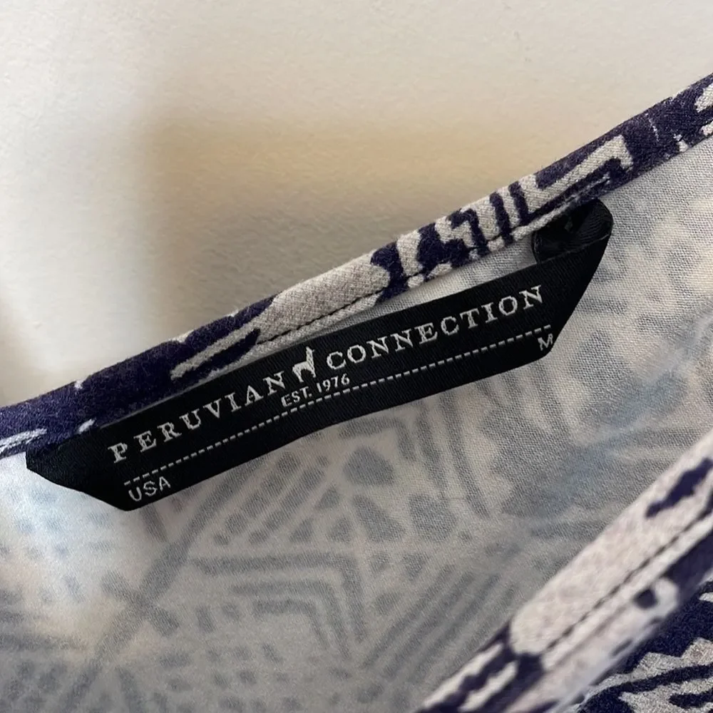 Peruvian Connection Sleeveless V-Neck Mini Dress Size Medium